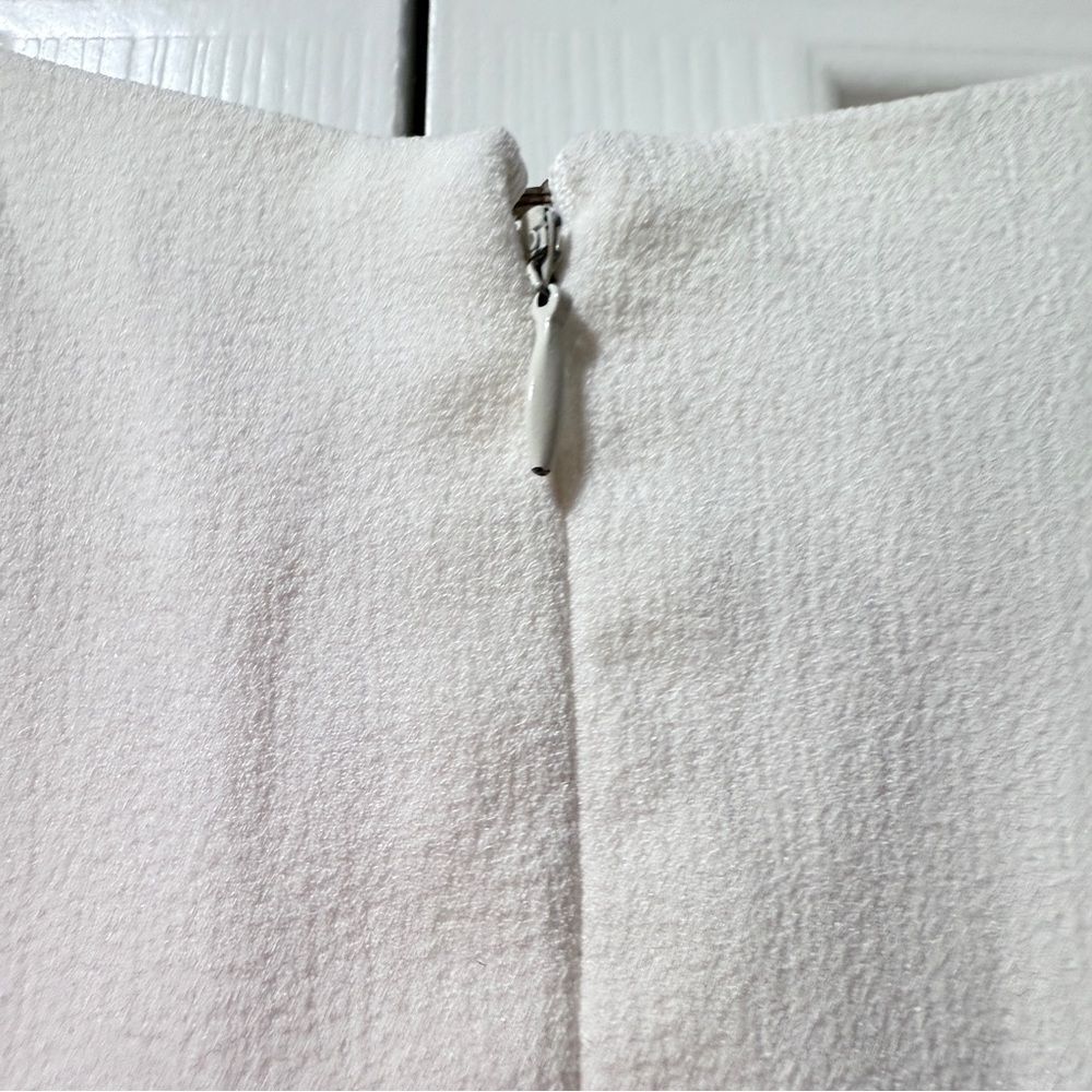 NANETTE LEPORE White BELLA DONNA Dress 4 Bell Sleeves Flounce Contrast Edge NWT - Picture 10 of 14